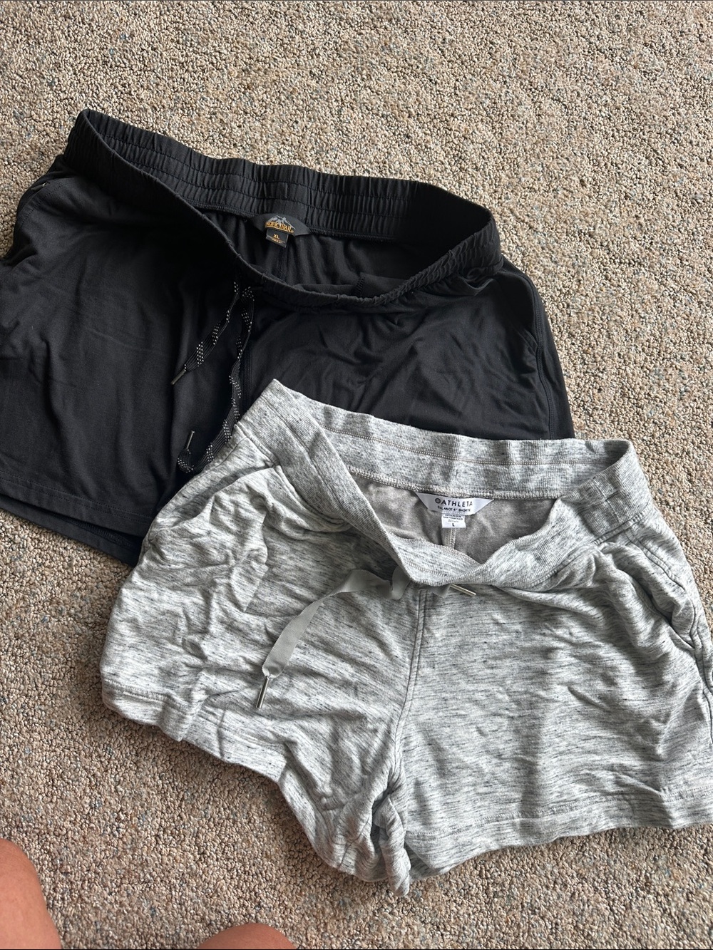 Athleta Gray and Black Pacific Trail Lounge Shorts Pair